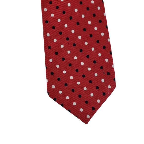 Vintage Christian Dior Silk Polyester Neck Tie Polka Dot Geometric Preppy - Picture 11 of 16